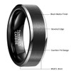 Vakki 8 mm Matt Black Men's Tungsten Ring Black Men's