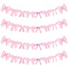 LOONELO Pink Bow Hanging Garlands, 4 Set Paper Cutouts Bowtie