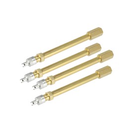 Motoforti 4pcs 100mm/3.94" Long Brass Auto Tire Valve Extension Adaptor Air Tyre Stem Extender Inflation Stright Bore for Car Truck Motorcycle Bike Scooter Long-Lasting