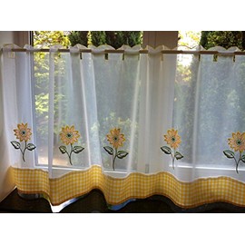 Lemon Café Curtain Panel Sunflower 59" x 24"