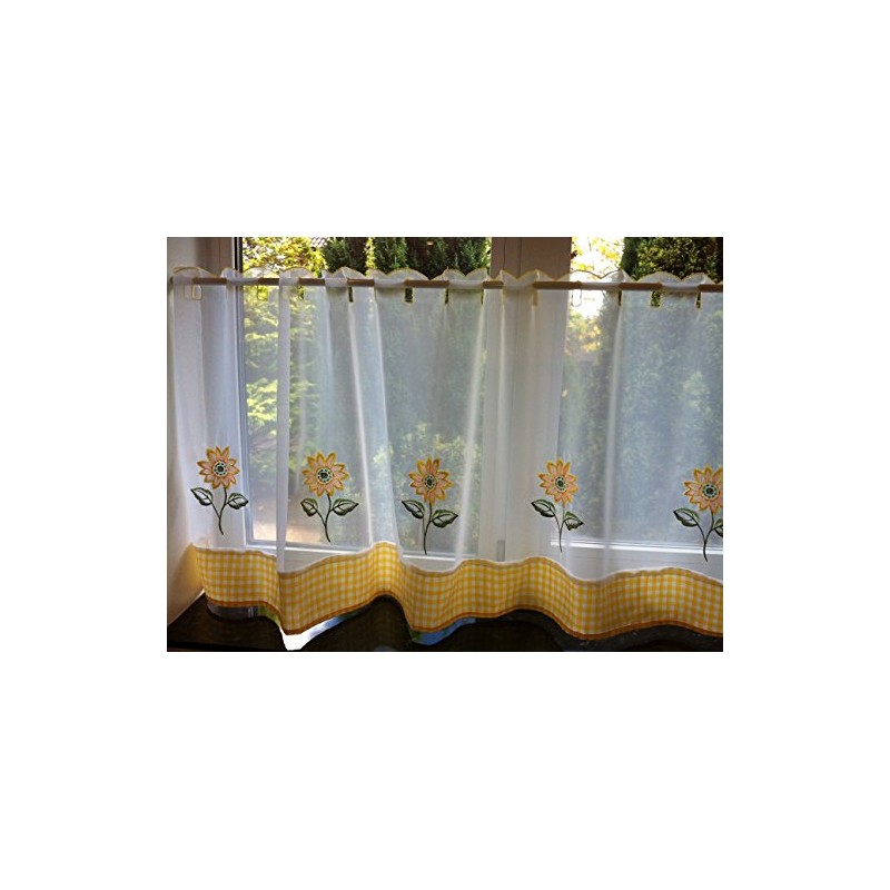 Lemon Café Curtain Panel Sunflower 59" x 24"