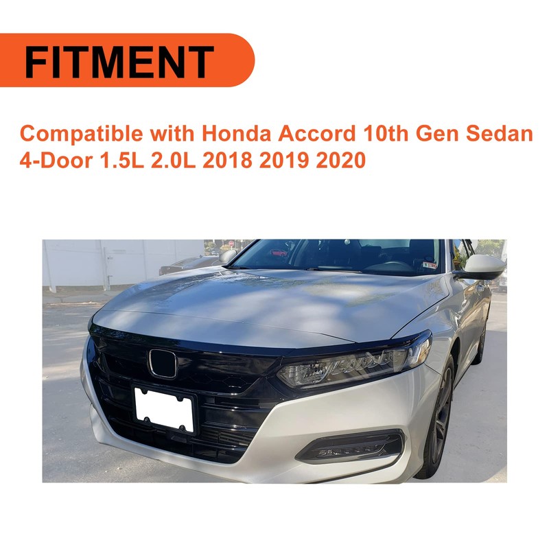 ECOTRIC Front Grille & Eyelid Cover Set Compatible With 2018-2020