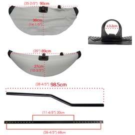 2 x PVC Inflatable Kayak Outrigger Canoe Stabilizer Pontoon Fishing Float Tube, Inflatable Outrigger Stabilizer Suitablle for Kayak, Standing and Beginners