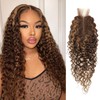 ALHER Long Deep Part 2x6 Closure Water Wave Honey Blonde