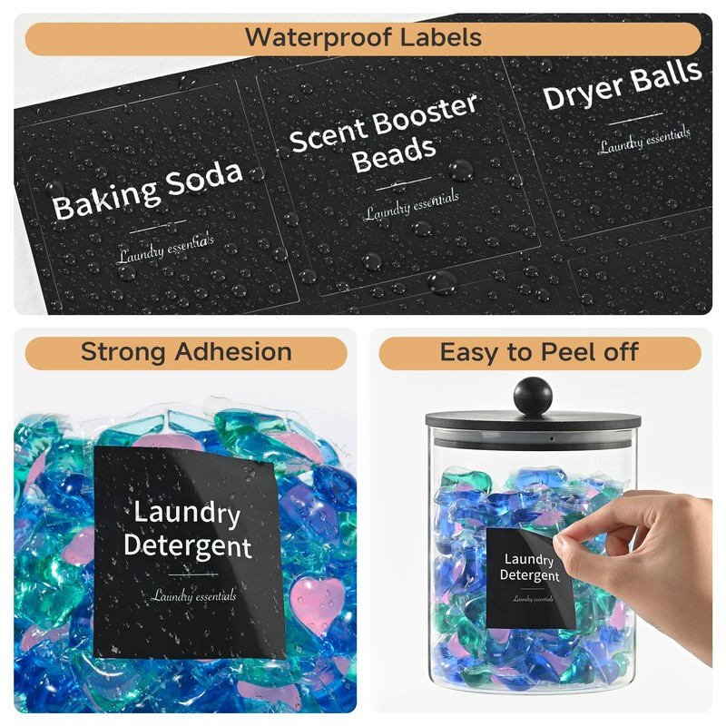 Glass Laundry Pods Container & Acrylic Dryer Sheet Holder with