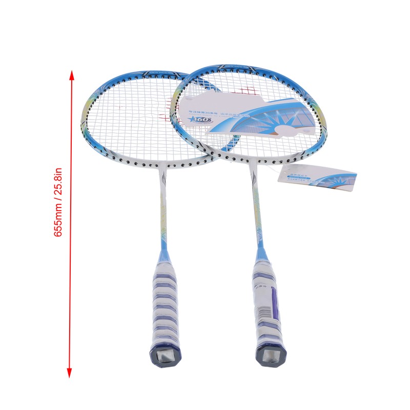 2 Player Badminton Racquets Set Lightweight Full Carbon Double Rackets