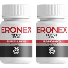 ERONEX (2 Frascos) - L-Arginina, Zinc, Jengibre | Suplemento Alimenticio 100% Natural