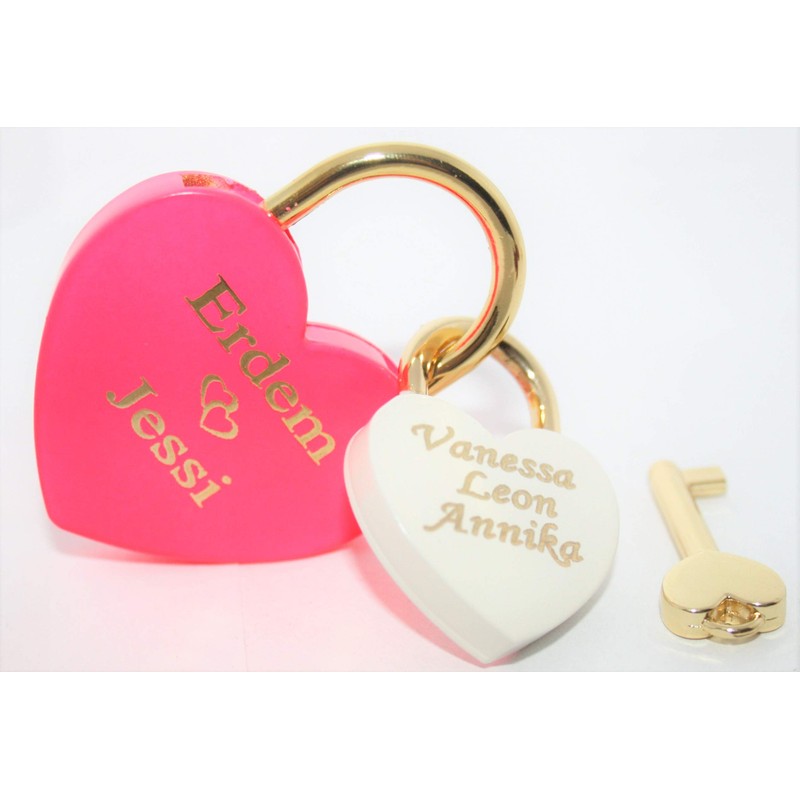 Family Lock Love Lock Heart Large + Small in Red,