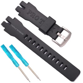 RCNZWQB Resin Strap Compatible with Casio PRG-300/PRW-6000/6100/3000/3100 Mens Sport Mountaineering Replacement Rubber Watch Band Bracelet