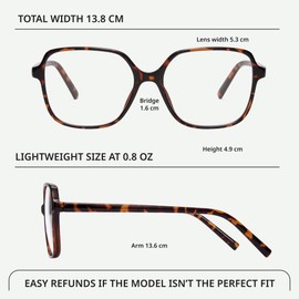 miyya miyya Blue Light Blocking Glasses for Women, Blue Light Glasses for Women Oversized Fashion Glasses, Vintage Fake Glasses