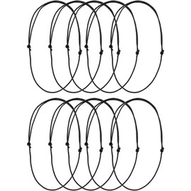 Leather Necklace Cord, Set of 10 Black Adjustable Leathers Cords Necklace Rope, Necklace Cords Jewelry Findings for DIY Jewelry Making 1.5mm Beading Beading Cords and Threads