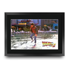 HWC Trading Back to the Future 2 Scene 1 Gifts Printed Signed Autograph Picture for Movie Memorabilia Fans - A3 Framed