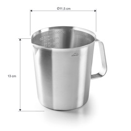 LACOR - 62741 - Measuring Jug, Liquid Meter, Stainless Steel, BPA-Free, 11.5 cm, 1 L