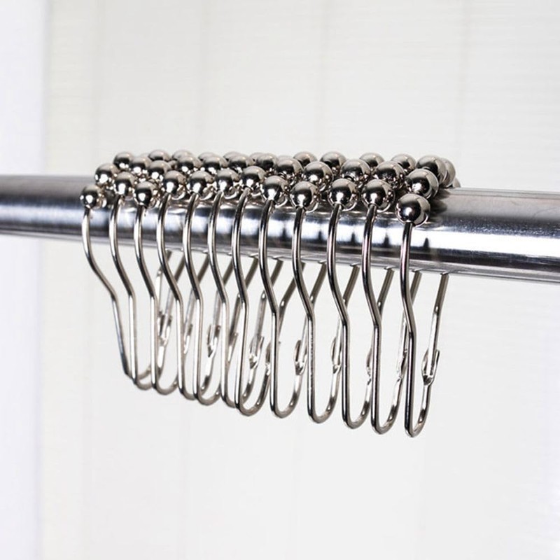 Shower Curtain Hooks, Decorative Rust Proof Stainless Steel Shower Curtain