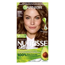 Garnier Nutrisse Ultra Crème, Permanent Hair Dye, 100% Grey Coverage, Vegan Formula, Nourished Hair, Long-Lasting Rich Colour, Protects Hair Against Dryness, 600 Light Neutral Brown, 1 Application