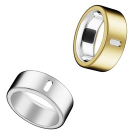 Cover Compatible for Oura Ring 4/Gen 3 Horizon/Gen 3 Heritage,Charging Directly,Ultra-Thin Rugged TPU Polished Elastic Ring Finger Sleeve Protector for Workout Gym Women Men -Silver+Gold-Size 7