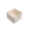 Foldable Fabric Storage Cube Bin with Metal Handles, Gray