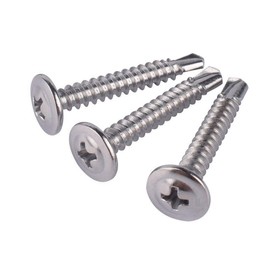VAMUOEFL #8 x 1/2" Phillips Truss Head Wood Sheet Metal Screw 410 Stainless Steel Self Tapping Drilling Screws 100Pcs