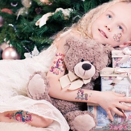 Levigo Unicorns Temporary Tattoos Glitter Temporary Tattoos for Girls Unicorns, Birthday Party Decorations Party Favors Party Supplies(12Sheets)