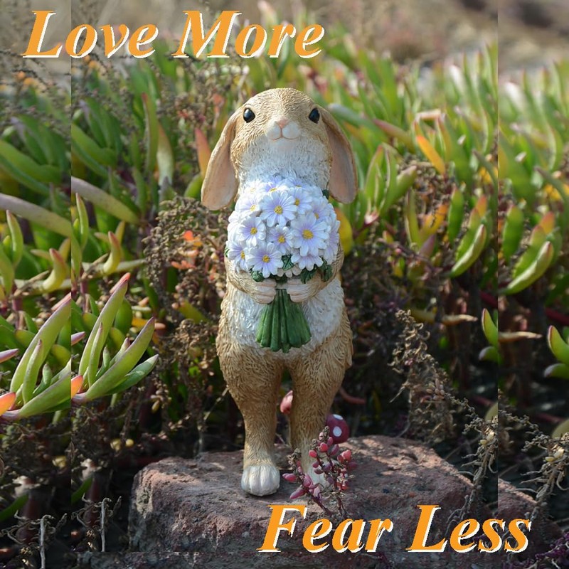Gemmia Miniature Fairy Garden Rabbit Statues- Mini Schoolbag Rabbit(See Size)