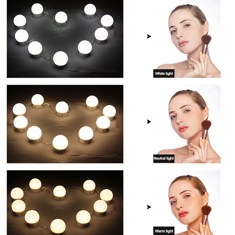 12Pcs LED Mirror Light Lamp Vanity Kit for Makeup Dressing
