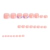 24 Pcs White French Press On Toenails YEFIUO Acrylic Pink