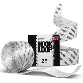 VViViD White Hook 'n Loop Adhesive Fastening Tape Roll (Black, 4" x 10ft)