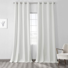 HPD Half Price Drapes Grommet Blackout Curtains for Bedroom Thermal Cross Linen 50 X 108 (1 Panel), FLCW-CBO191-108-GR, Starlight Off White