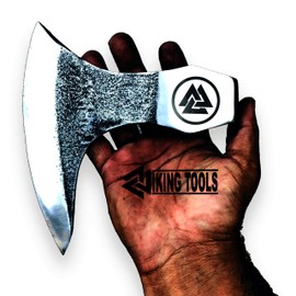 Viking Tools-Viking Bearded Axe - Hand Forged Viking Axe Head Custom Forged high Carbon Steel hatchets Multi Purpose Adult Size Axe Head