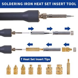60W Digital Soldering Iron Heat Set Insert Tool Kit, Adjustable Temp 180-500℃ LCD Display, Extra Heat-Set Insert Tips, Threaded Inserts for Plastic & 3D Printing, Brass Inserts Hardware Set