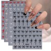 TailaiMei Bow Nail Stickers, 3D Design Self-Adhesive Nail Art Decals