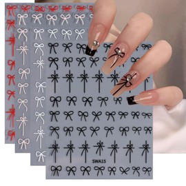 TailaiMei Bow Nail Stickers, 3D Design Self-Adhesive Nail Art Decals for DIY Nail Decorations (507)