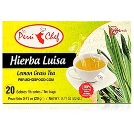 Peru chef Te Hierba Luisa 20 Sobres Filtrantes | 20 Tea Bags of Lemon Grass from Peru