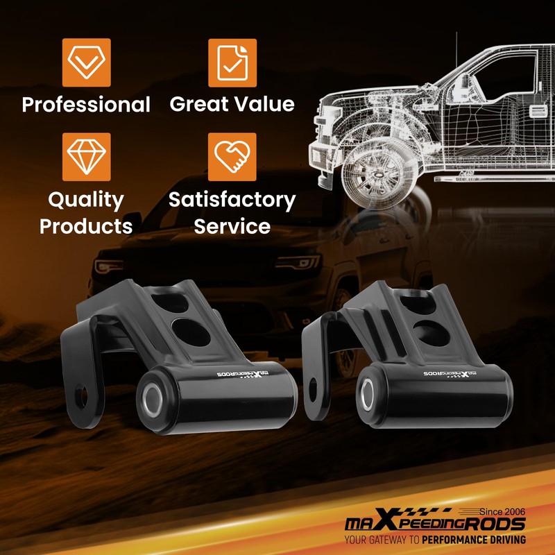 maXpeedingrods 2" Rear Lowering Shackles for Dodge Ram 1500 2500