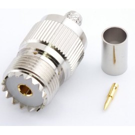 W5SWL Brand Premium Series UHF Female Crimp On Connector fits RG-8X Mini-8 and LMR240 Type Cable