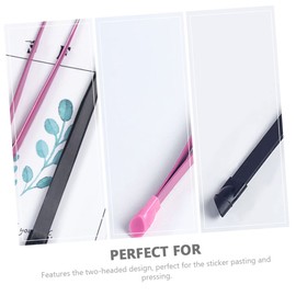 COHEALI 2Pcs Two Headed Silica Gel Manicure Tweezers Multi Purpose Nail Care Tool for Pressing Nail Decals Lightweight and Easy to Use for Beginners and Professionals