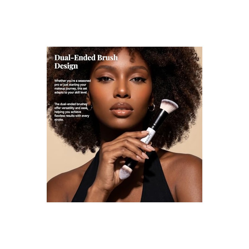 10 Piezas Brochas para Maquillaje Profesional, Brochas de Maquillaje de