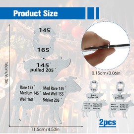 2 Pcs Meat Temperature Magnet Set - 16x11.5cm/6.3x4.5in Metal & Aluminum Alloy BBQ Cooking Guide with Temp Chart for Grilling Party, Perfect BBQ Gifts for Men Dad Husband Chef