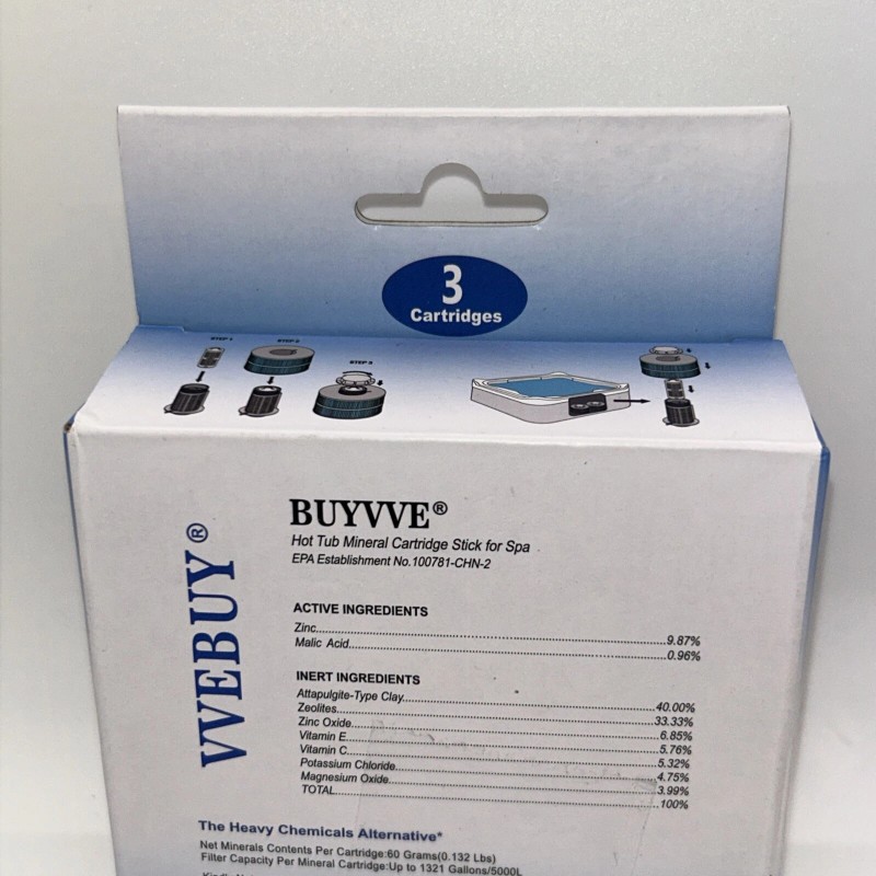vvebuy (3) Blue Hot Tub Mineral Ion Cartridge Pool for