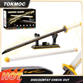 【TOKMOC】DemonSlaye Building Block Set with Stand,Handmade Cosplay Anime Toy,Collecting Building and Gifting Model for Anime fans,Home Decoration,For aged 12 and above,Stress relief toy:_66012 Zenitsu(958 Pieces)