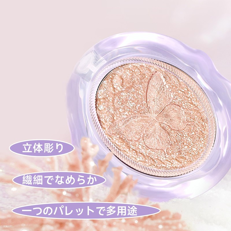 NovoUnow Highlighter Powder, Contoured and Highlighted, Shiny 3D Brightening, Makeup