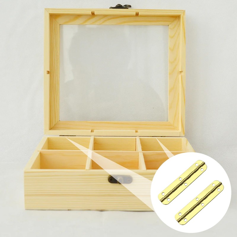 20 PCS Mini Extended Hinges for Small Boxes with Screws