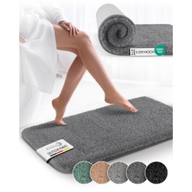 Beautissu Bath Mat Non-Slip BeauMare WR Bathroom Rug Bathroom Rug Fluffy Floor Mat or Bath Mat for Shower, Bath and Toilet Suitable for Underfloor Heating, 80 x 50 cm