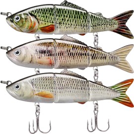 GOTOUR Fishing Lures for Freshwater or Saltwater, Easy to Use for Family Fishing Beginner and Pros, Most Lifelike Jointed Swimbait for Almost All Fishes，Slow Sinking Bass Pike Panfish Walleye Lures