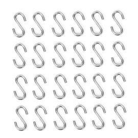 24 pcs. 304 Stainless Steel 1.5 in. S Hooks Chain Hardware for Hanging Products or Items, 88 lb. Capacity