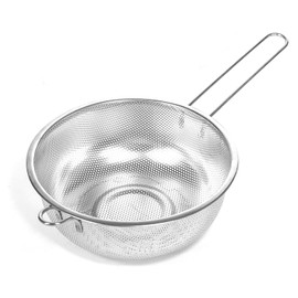 ICEICE Metal Fine Mesh Strainer and Colander for Kitchen with Handle, Stainless Steel Pasta Strainer/Kitchen Funnel/Collander/Sifter for Strain/Wash Vegetables, Fruits, Spaghetti, Rice (8.6＂)