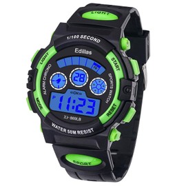 Children's Digital Watch, Boys Girls 50M (5ATM) Waterproof 7 Colours LED Multifunction Sport Outdoor Wrist Watch with Alarm