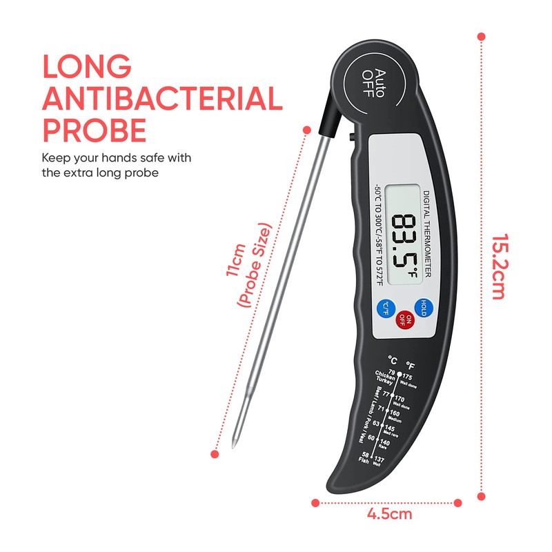 Albert Austin Instant Read Food Thermometer Digital Food Cooking Meat