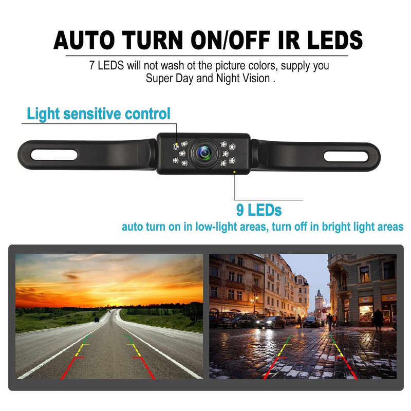 Car Backup Camera HD Night Vision Rear View Camera License