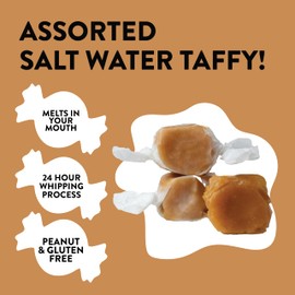 Taffy Town Salt Water Gourmet Caramel Taffy - 5lbs - Individually Wrapped, Old Fashioned, Soft, Chewy & Creamy Gourmet Taffy Candy Bulk for Party Favors & Goodie Bags - Gluten-free & Peanut-free